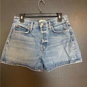 Agolde Parker Long Blue Denim Shorts